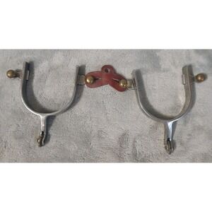 Vintage Western‎ Spur Set Steel And Brass Unmarked Spurs No Straps